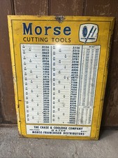 Vintage Sign “ Morse Cutting Tools “ Chase & Cooledge Co. Holyoke Mass 16 X 22 picture