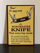 Winchester Boy Scout Pocket Knife  Vintage Style Metal Sign Advertising picture