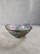 Art Glass Fruit Bowl Pastel Swirl Hand Painted Satin Finish Reuven picture