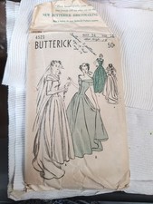 Vintage Butterick 4521 Wedding Gown Pattern  16 And 14 Original picture