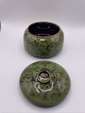 Ceramic Pottery Windproof With-Lid Green-Brown Speckled 4