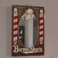 Vintage Burma-Shave Advertising Mirror Sign  Frameless Glass Americana Barbersho picture