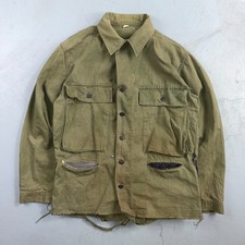 40s VTG WWII US Navy HBT Jacket 34R 13 Star Button Military WW2 Workwear Custom? picture
