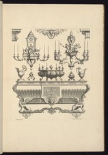 Thuret Ornamented Furniture Designs 1710s Vintage Architectural Reprint Wall Art picture