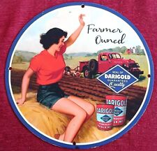 DAIRYGOLD POWER WHOLE MILK FARMERS OWNED PORCELAIN ENAMEL SIGN WITH GOOD QUALITY picture
