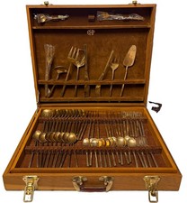 Vintage 150 Pc Jean-Claude Bronze Rosewood Flatware Set MCM BHP Bangkok Hataphun picture