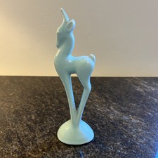 Vintage Roselane California Pottery Leaping Gazelle Deer Fawn Aqua Glaze 1940's picture