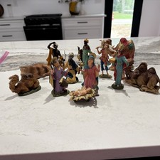13 Vtg Fontanini Depose Italy Nativity Figures Figurines Christmas Spider Mark picture