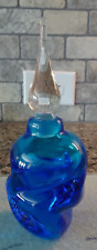 Signed Vandermark Intense Blue Pinch Perfume Bottle Teardrop Stopper picture
