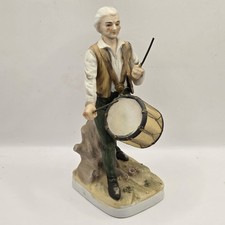 Vintage Lefton Spirit Of '76 Drummer Hand Painted Porcelain Figurine 7.25