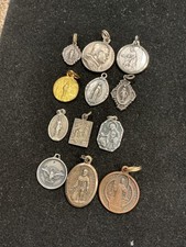 12 Vintage Catholic Religious Medals Saints Mixed Pope Pius XI picture