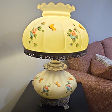 Vintage 3 Way Hurricane Gone With The Wind Electric Parlor Table Lamp WORKS picture