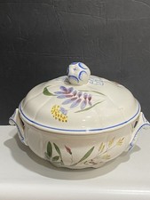 Vintage Longchamp Tulipe Covered Soup Tureen French Earthenware Lidded picture