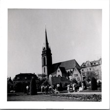 Vintage 1950s Darmstadt Germany Catholic Church Park Snapshot Photo Original picture
