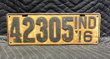 Original 1916 Indiana License Plate picture
