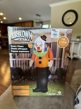 Gemmy Scary Clown 7 Foot LED Light Up Airblown Inflatable Halloween New picture