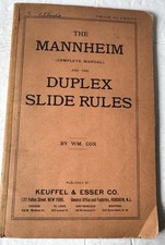 Vtg 1920 The Mannheim And The Duplex Slide Rules Complete Manual picture