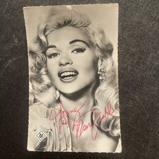 Vintage Jayne Mansfield Cinema Postcard Autograph Signature Dedication picture