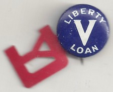 WWI Liberty Loan V Pin w/ YD plastic insert YANKEE DIVISION of Massachusetts picture