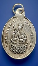 Antique 1843 Catholic Silver Notre Dame De Treille TINY Religious Medal picture