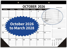 Desk Calendar 2026-2027,October 2026 to March 2028, Desk Calendar 2026-2027 with picture