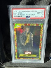 2024 Topps Chrome Marvel Luke Cage Human Torch Refractor PSA 10 07/39 #12 Pop 2 picture