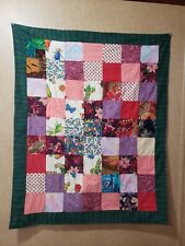 Handmade Insects Lap Quilt Cotton Patchwork 36