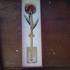 24K Gold dipped Red Rose with Box & Rose Display Holder picture