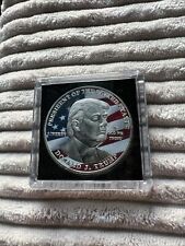 DONALD TRUMP - Commerative Coin - American Flag- Silver  Color-Last One picture