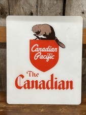 Rare CPR Canadian Pacific Railway Beaver Drumhead Sign 17”x20” picture