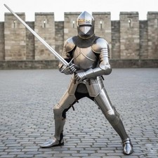 Full Steel Medieval Knight Armor Set Wearable LARP Cosplay Renaissance Warrior C picture