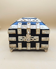 Antique Anglo-Indian Vizagapatam footed wooden box picture
