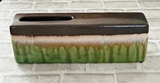 Vintage Drip Glaze Rectangular Ceramic Pottery Planter Unsigned 14