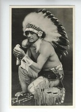 Chief Evergreen Tree rppc SIGNED	 Pueblo Indian Ceremonial	 Wisconsin dells picture