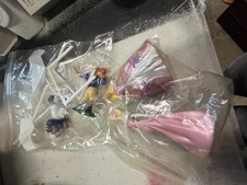 Vintage Mixed Lot Cake Toppers. 2 Pc Fairytale, 3 Pc Football. Preowned picture
