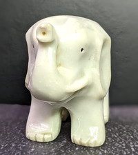 Vintage Hand-Carved White Jade Elephant 6.5 oz. Made In Hong Kong picture
