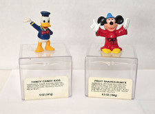 Vintage Disney Sorcerer Mickey Mouse and Donald Duck PVC Figurine Candy Boxes picture