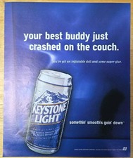 2002 Print Ad Keystone Light Beer Your Best Buddy Just Crashed On The Couch picture