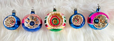 Vintage Round Indent Christmas Ornaments Poland Cezch Mulitcolored picture