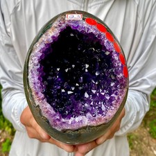5.07LB High quality Natural Amethyst geode quartz crystal Dinosaur egg healing picture