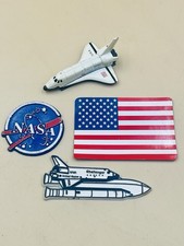 Lot of 4 Vtg Refrigerator Souvenir Rubber Magnets NASA, Space Shuttle, USA picture