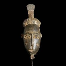 Vintage Hand Carved Wooden Tribal African Art Face Mask African Guro Baule -8007 picture