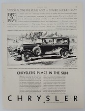 Vintage Magazine Print Ad - 1929 CHRYSLER 