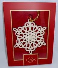LENOX 2025 SNOW FANTASIES Snowflake Porcelain Christmas Ornament H66 picture