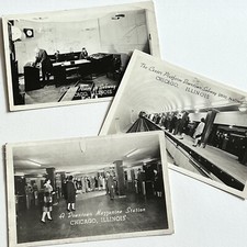 Vintage RPPC Real Photograph Postcard Subway Magazine Station Control Chicago IL picture