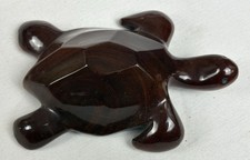 Medford Mahogany Creations Barbados Hand Carved Sea Turtle Wood Figurine 5” picture