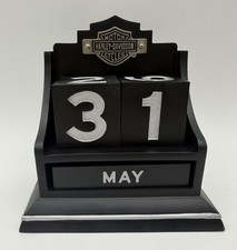 Harley Davidson Calendar Black Silver Perpetual Block Calendar Hallmark 2003 picture