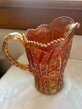 Vintage Imperial Carnival Glass - Stunning Marigold Bellaire 8” Tall Pitcher picture