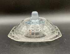 Depression Glass Federal Glass Co. Round Covered Butter Dish Columbia Pattern picture