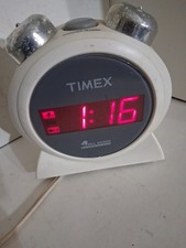 Vtg Sunbeam Electric Alarm Clock Lighted Dial And Timex Bell Sounds T127 White  picture